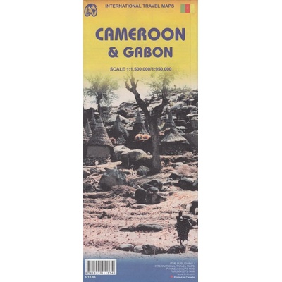 mapa Cameroon Gabon 1:1,5 mil. 1:950 t. ITM