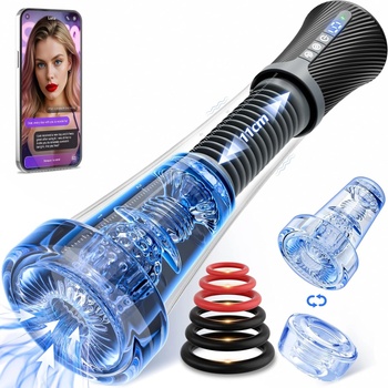SuperLove 4in1 Powerful Vibrating Penis Pump Masturbator with App