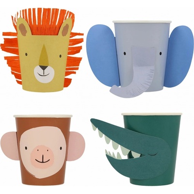 Meri Meri Papierové poháriky Animal Parade Character 256 ml set