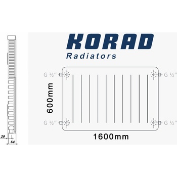 Korad Radiators 11K 600 x 1600 mm