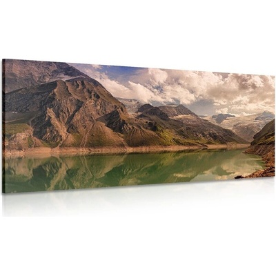 Obraz jezero v horách - 120x60