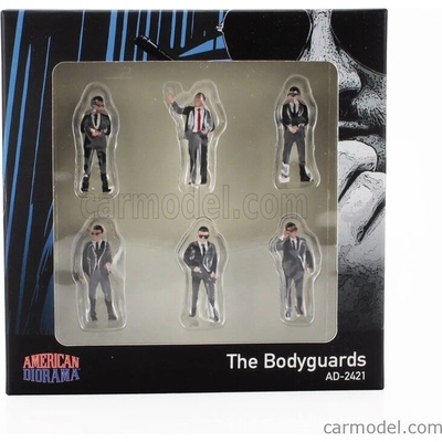 American diorama Figures Set 6x The Bodyguards Black 1:64