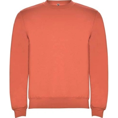 Clasica unisex sveter s výstrihom crewneck koralová