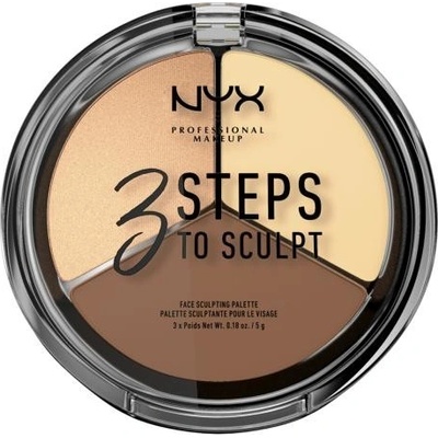 NYX Professional Makeup 3 Steps To Sculpt kontúrovacia paletky 02 Light 15 g
