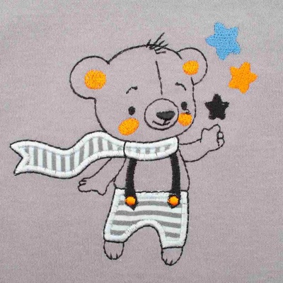 New Baby Dojčenské bavlnené body s dlhým rukávom Lucky Bear