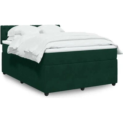vidaXL 11461.3287791 Boxspring postel s matrací tmavě zelená samet