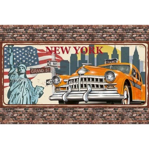 DIMEX ART Флизелинов фототапет винтидж плакат от ню йорк 375 x 250 см