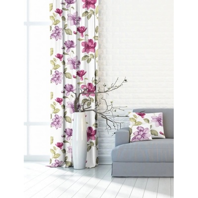 Záves dekoračná alebo látka, New York Kvet, fialový, 150 cm 150 cm