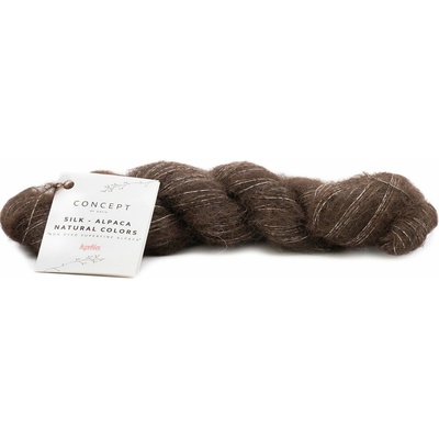 SILK ALPACA NATURAL COLORS Katia Farby SILK ALPACA NATURAL COLORS: 103 tmavá hnedá - VÝPREDAJ