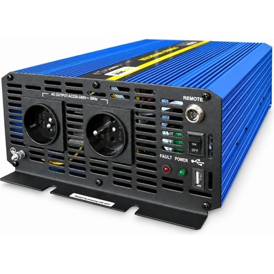 Carspa P1500-12, 12V/230V, 1500W, USB, čistá sinusovka