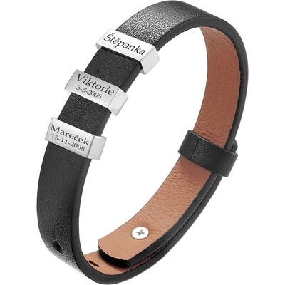 Šperky4U personalizovaný pánský kožený náramek OPA216
