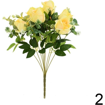 Kytica ruža, eucalypt, zeleň 49cm žltá 247682ZL