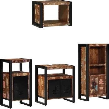 vidaXL Комплект мебели за баня 4 pcs Солидна рециклирана дървесина (3305663)