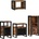 vidaXL Комплект мебели за баня с рафт 4 pcs Солидно възстановено дърво (3305663)