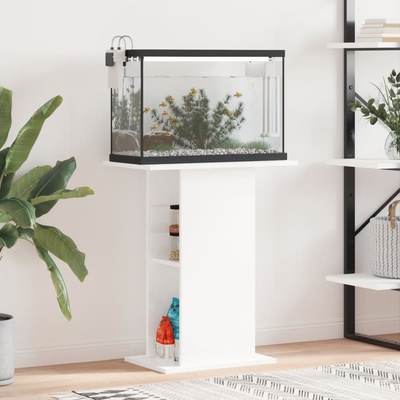 vidaXL Поставка за аквариум бял гланц 60, 5x36x72, 5 см инженерно дърво (833641)