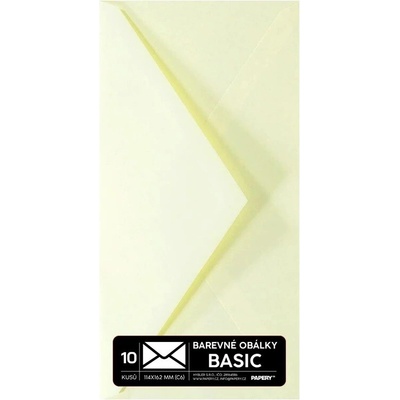 Obálky BASIC 10 KS (DL) 110x220 mm pastelová krémová