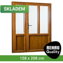 SKLADOVÁ-OKNA REHAU Smartline+ Bílá dovnitř / Zlatý dub ven 158 x 208 cm pravé