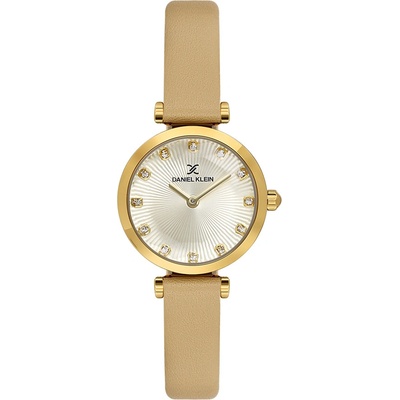 Daniel Klein DK. 1.13919-4 - Дамски, Кварц, 37mm, Бежова кожа, Кристали, 3 ATM - Premium