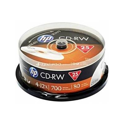 HP CD-RW, CWE00019-3, 69313, 25-pack, 700MB, 4-12x, 80min. , 12cm, unprintable, cake box, for data archiving
