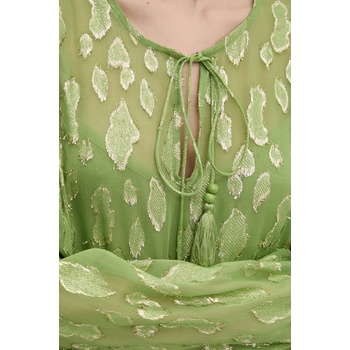 Never Fully Dressed Рокля Never Fully Dressed в зелено дълга разкроена NFDDR1838 (NFDDR1838)