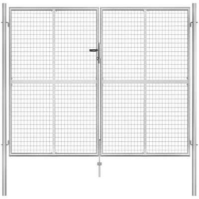 vidaXL Zahradní branka pozinkovaná ocel 306 x 250 cm stříbrná