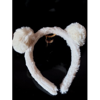 Radi handmade Парти диадема с млечно бели понпони (768)