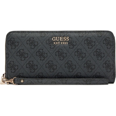 GUESS DÁMSKÁ PENĚŽENKA BRENTON SLG LARG ZIP ČERNO-ŠEDÁ