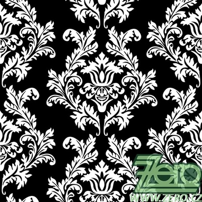 Maki ubrousky 3N 20ks černé s bílými ornamenty 33x33cm