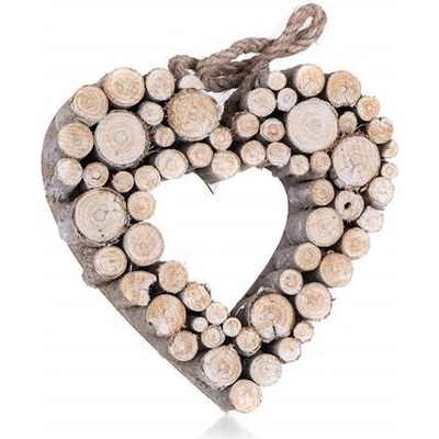 Dekorácie vianočná HOME DECOR Srdce drevené