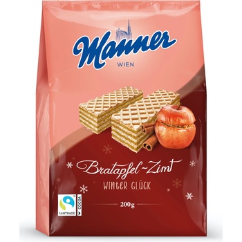 Manner хрупкави вафли Winterwaffel Bratappfel Канела 185гр