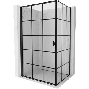 Mexen Mist-B душ кабина с врата, лява, 80 x 70 см, черна решетка, черна - 8A2T-080-070-70-77-L (8A2T-080-070-70-77-L)