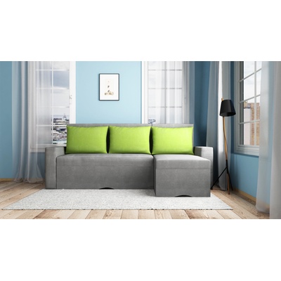 DST Ъглов диван Lorenco-dst, зелено и сиво