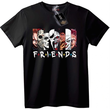 NOONEBRAND Тениска Ужас приятели - 2XL, Black