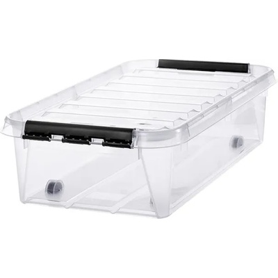 SMARTSTORE Пластмасова кутия за съхранение, 31 литра, с черни дръжки и колелца, SMARTSTORE "Classic 35", прозрачна 3541070 (3541070)