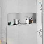 vidaXL Нишата за душ Сребристо 90 x 30 x 9, 5 см Неръждаема стомана (42012677)