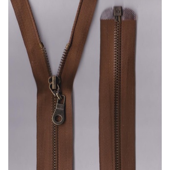 Zip kovový staromosaz 6mm dělitelný 70cm