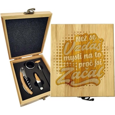 Sablio Dárková sada na víno Než se vzdáš, mysli na to, proč jsi začal: 147×168×49 mm