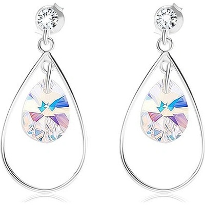 Šperky eshop světle žlutý krystal Swarovski v obrysu kapky I25.09