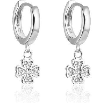 Silenti Jewelry Сребърни обеци "Висяща Детелина