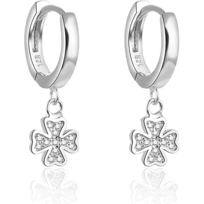 Silenti Jewelry Сребърни обеци "Висяща Детелина