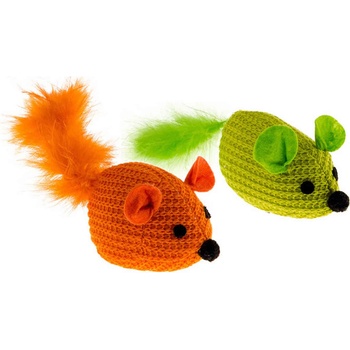 Ferplast Cat toy - Играчка за котки, мишлета от полистер с пера, 14 x h 7, 5 см