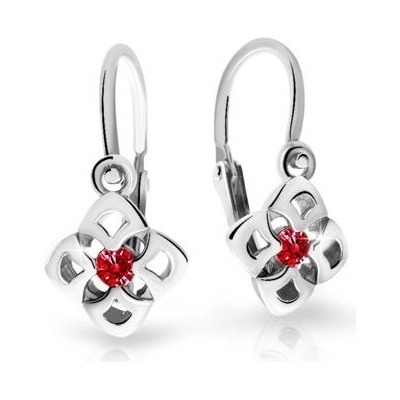 Danfil dětské náušnice C2258 z bílého zlata s kamínkem Ruby Dark