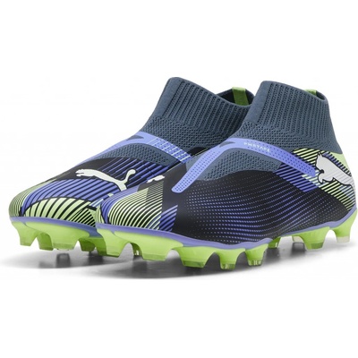Puma FUTURE 7 Match+ Laceless FG/AG šedá/světle zelená/modrá