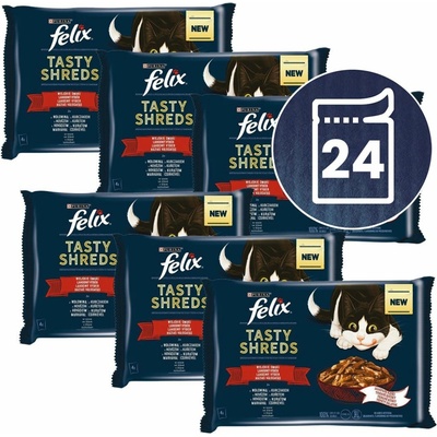 Felix Tasty Shreds hovädzie kura v šťave 24 x 80 g