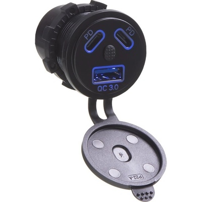 STU 34673 USB QC3.0 + 2x USB-C PD 45W zásuvka 12/24V