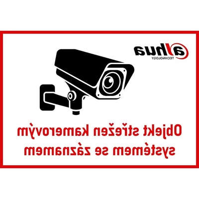 DAHUA TECHNOLOGY Dahua Bezpečnostní tabulka pro kamerové systémy, transparentní, zrcadlový tisk, 140x100mm, logo Dahua