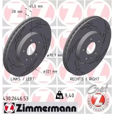 ZIMMERMANN Brzdový kotouč BLACK Z - 321 mm ZIM 430.2646.53