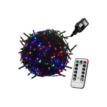 Voltronic Vánoční LED osvětlení 10 m barevná 100 LED + ovladač zelený kabel M59742