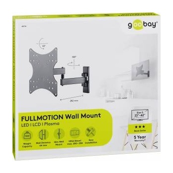 Goobay Soporte tv/mon goobay pared negro fullmotion s