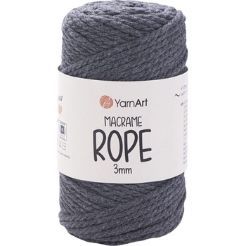 YARNART Macrame Rope 3 mm 3 mm 63 m 758 Anthracite юта (Macrame Rope 3 mm 758)